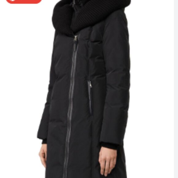 Mackage Brigid Cable Knit Collar Down Puffer Coat Medium - Picture 11 of 12